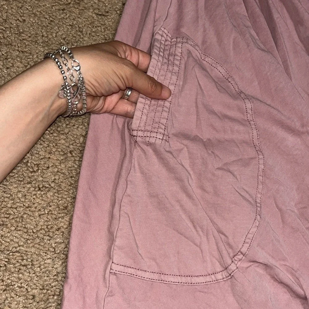 Anthropologie Daily Practice Asymmetrical A-Line Midi Dress Handkerchief Mauve L - Picture 8 of 12